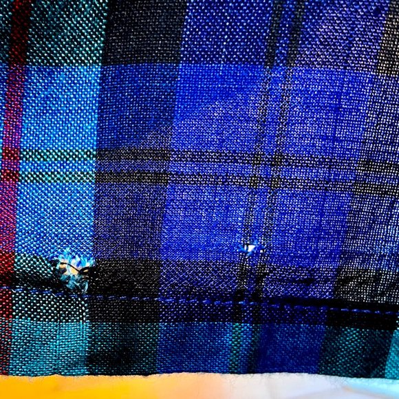 ▪️VTG▪️ULTERIOR MOTIVES▪️1980's Pleated Drop Waist Plaid Maxi Dress - Picture 7 of 7